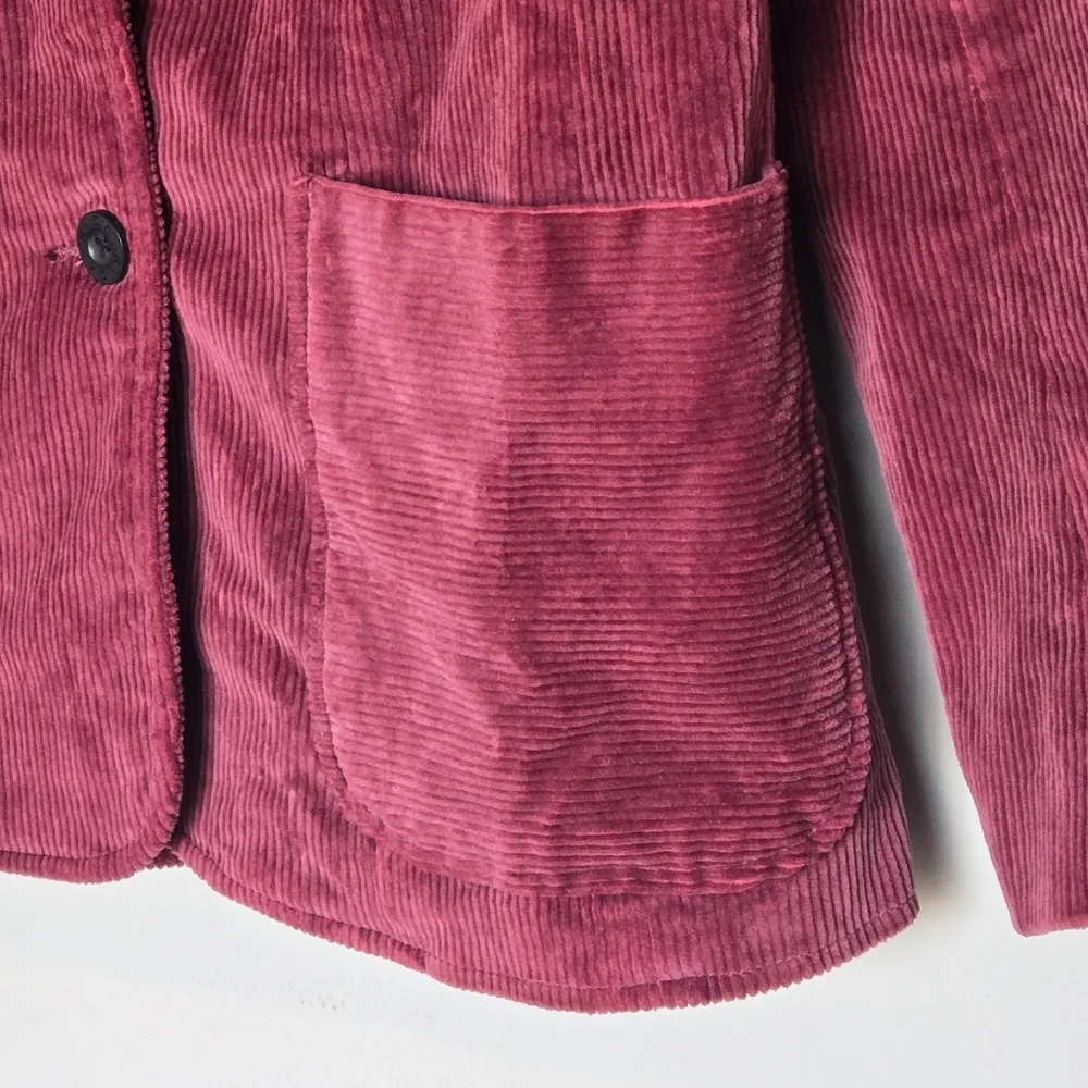 RVCA Women's Burgundy Corduroy Two-Button Blazer Size S/8 Academia Preppy
